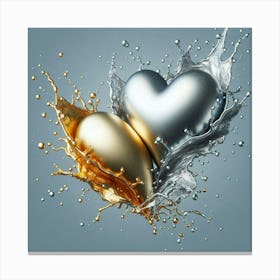 Two Hearts In Water Canvas Print
