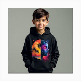 Boy With Palm Tree Canvas Print