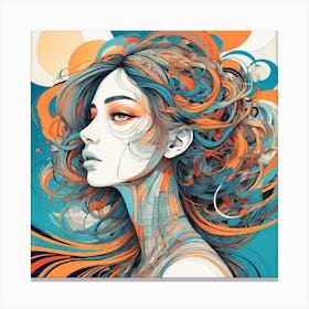 Girl With Blue Hair Canvas Print