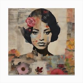 'Flora' Collage of Woman Canvas Print