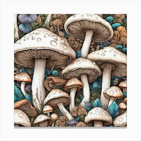 Mushroom Pattern Canvas Print