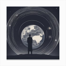 Man looking at a world Canvas Print