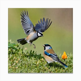 Two Birds In Flight 7 Canvas Print