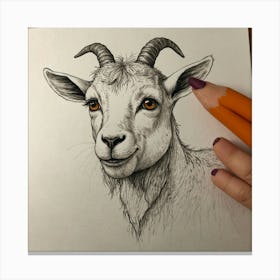 Goat Drawing 1 Canvas Print