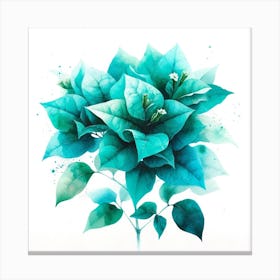 Watercolor Of A Green Bougainvillea Canvas Print