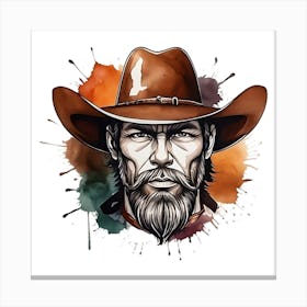 Portrait Of A Cowboy Canvas Print