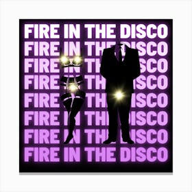 Fire In The Disco Purple Canvas Print