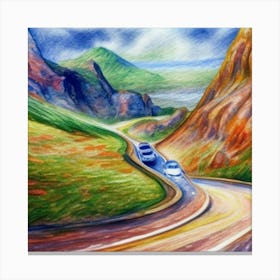 Car Racing Drawing Canvas Print