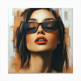 Portrait Of A Woman With Sunglasses Canvas Print