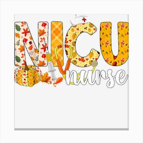 Stethoscope Nicu Nurse Fall Yall Leaves Funny Thanksgiving Canvas Print