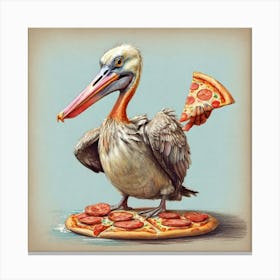 Pelican Pizza 2 Canvas Print