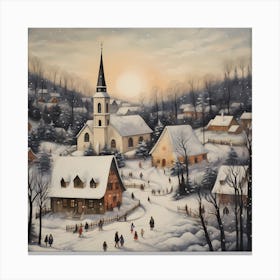 Woven Christmas Stroke Whirl Canvas Print