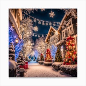 Christmas In The Village Canvas Print