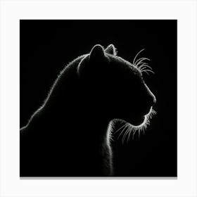 Silhouette Of A Leopard 1 Canvas Print