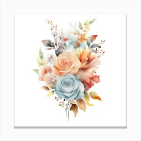 Watercolor Roses Canvas Print