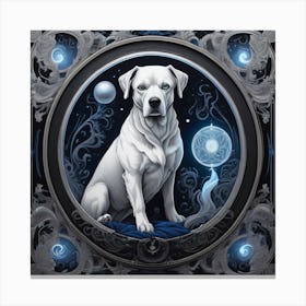 Dog In The Moonlight 1 Canvas Print