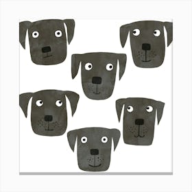 Fun Black Labrador Retriever Dogs Canvas Print