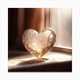 Heart On A Window Sill Canvas Print