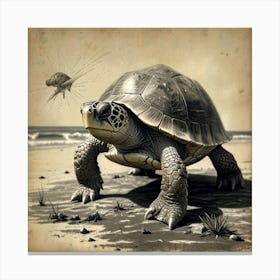 Turtle On The Beach 13 Canvas Print