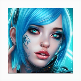 Blue Haired Girl 2 Canvas Print
