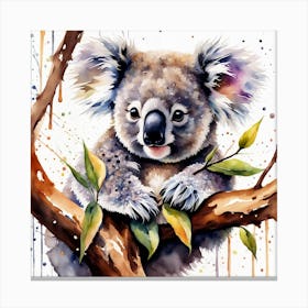 Fuzzy Koala (Watercolor) 2 Canvas Print