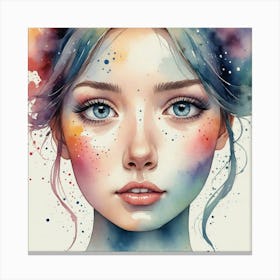 Watercolor Girl 1 Canvas Print