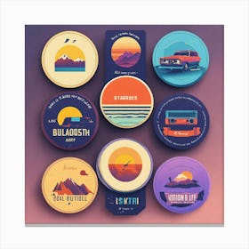 4 Badges Lo Fi Music With Minimalist Design (4) Canvas Print