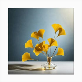 Ginkgo Leaves In Vase Canvas Print