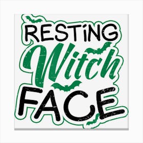 Resting Witch Face Design Halloween Costume Canvas Print