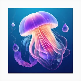 Jellyfish In The Sea Canvas Print