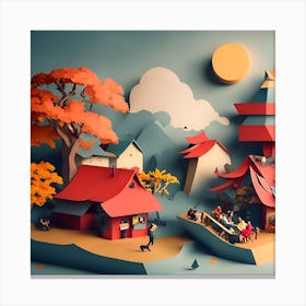 Default Board Game Cafe Good Mood With Happy People Paper Art Style 1 0 74ea811b Feea 4a1a Abde 8587dc3f28fe 1 Canvas Print
