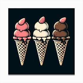 Ice Cream Cones 4 Canvas Print