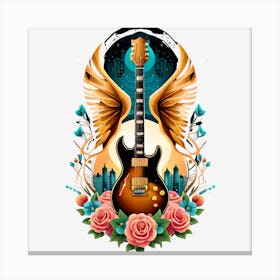 Guitar With Wings 4 Canvas Print