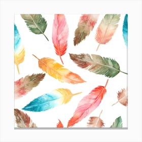 Watercolor Feathers 1 Canvas Print