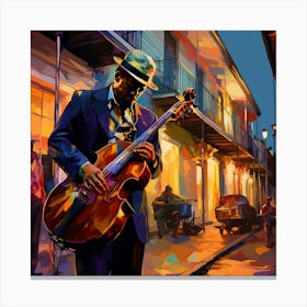 New Orleans Street Musician Canvas Print