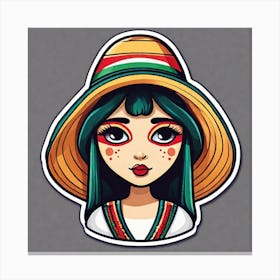 Mexico Hat Sticker 2d Cute Fantasy Dreamy Vector Illustration 2d Flat Centered By Tim Burton (39) Canvas Print