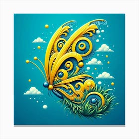 Yellow Butterfly Art 3 Canvas Print