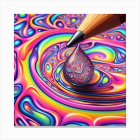 Psychedelic Painting, Psychedelic Art,Psychedelic Water Drop Canvas Print