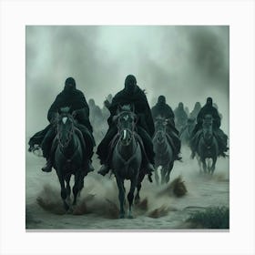 Group Of Men On Horses Canvas Print