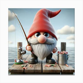 Fishing Gnome 4 Canvas Print