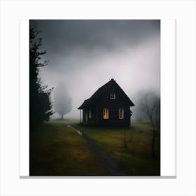 House In The Fog Canvas Print