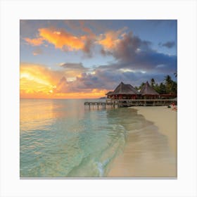 Sunset At The Beach 10 Canvas Print