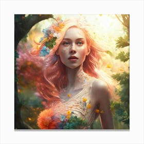 Girl In The Forest Canvas Print