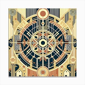 An Art Deco Poster In The Style Of The 1920s With Geometric Shapes And Patterns 2 Canvas Print