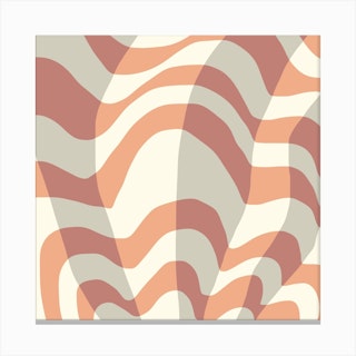 Stripe Tablecloth Surface Abstract Square Canvas Print