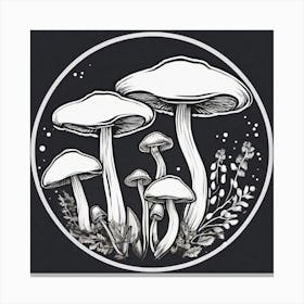 Mushrooms In A Circle 3 Canvas Print