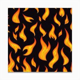 Flames On Black Background 42 Canvas Print