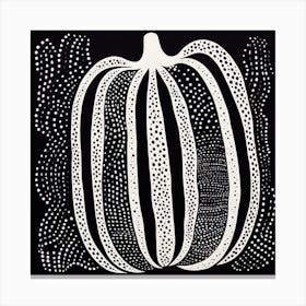 Yayoi Kusama Inspired Pumpkin Black And White 1 Canvas Print