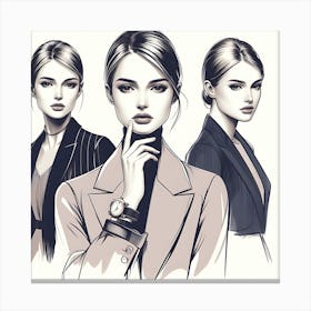 Business Woman Portrait Vector Illustration Canvas Print