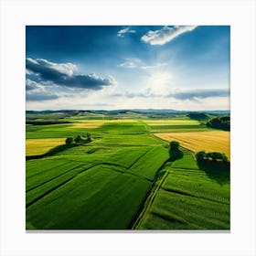 Aerial View Of A Field 1 Canvas Print